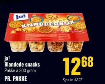 Otto Duborg ja! Blandede snacks Pakke à 300 gram PR. PAKKE tilbud