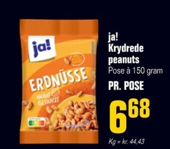 Otto Duborg ja! Krydrede peanuts Pose à 150 gram tilbud