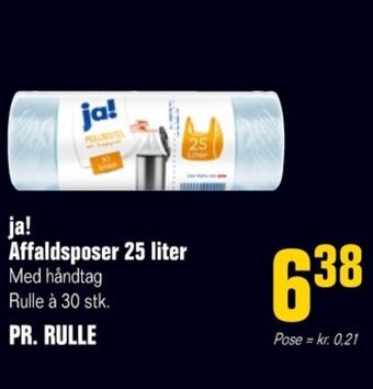Otto Duborg ja! Affaldsposer 25 liter Med håndtag Rulle à 30 stk. tilbud