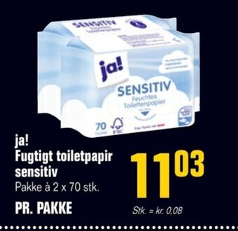 Otto Duborg ja! Fugtigt toiletpapir sensitiv Pakke à 2 x 70 stk. PR. PAKKE tilbud