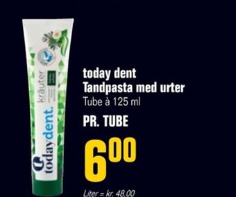 Otto Duborg today dent Tandpasta med urter tilbud