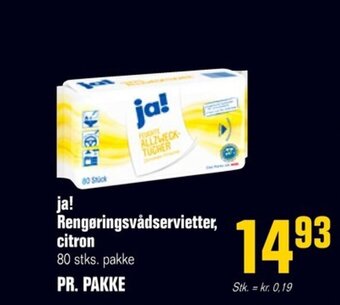 Otto Duborg ja! Rengøringsvådservietter, citron tilbud