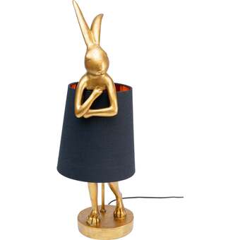 Kanin bordlampe i guld/sort, 68 cm