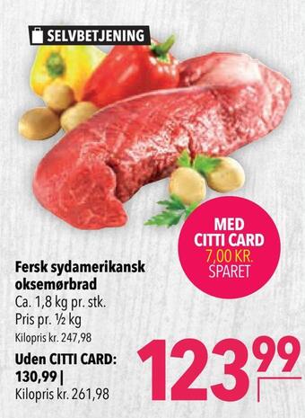 Citti Fersk sydamerikansk oksemørbrad tilbud