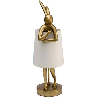 Kanin bordlampe i guld/hvid, 50cm