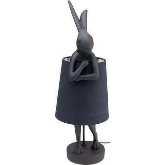 Kanin bordlampe i sort, 68cm