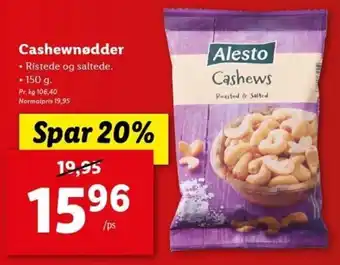 Lidl Cashewnødder 150g tilbud