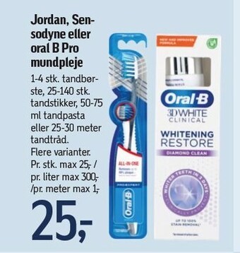 Føtex Jordan, sensodyne eller oral b pro mundpleje tilbud