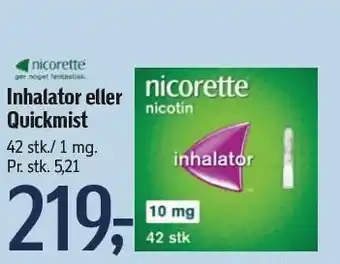 Føtex Nicorette inhalator eller quickmist tilbud