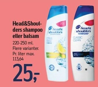 Føtex Head&shoulders shampoo eller balsam tilbud
