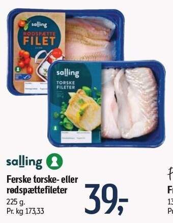 Føtex Salling ferske torske- eller rødspættefileter tilbud