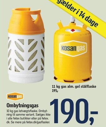 Føtex Kosangas ombytningsgas tilbud