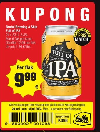 Calle Brutal Brewing A Ship Full of IPA tilbud