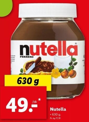 Lidl Nutella 630g tilbud