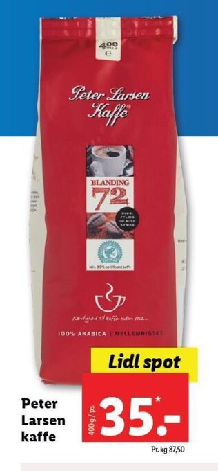 Lidl Peter Larsen kaffe tilbud
