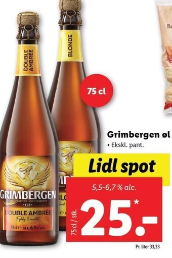 Lidl Grimbergen øl tilbud