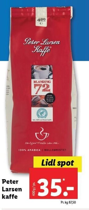 Lidl Peter Larsen kaffe tilbud