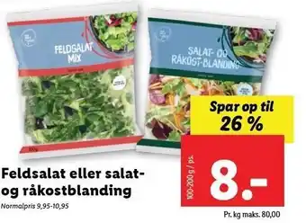 Lidl Feldsalat eller salat- og rokostblanding tilbud