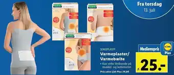 Lidl Sensiplast varmeplaster/varmebælte tilbud