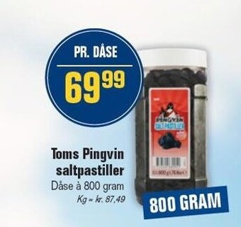 Otto Duborg Toms pingvin saltpastiller tilbud