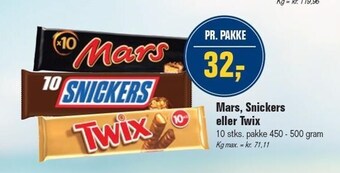 Otto Duborg Mars, snickers eller twix tilbud