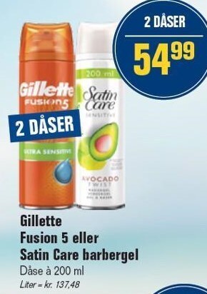 Gillette fusion 5 eller satin care barbergel