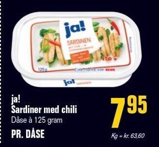 Otto Duborg Ja! sardiner med chili tilbud