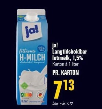 Otto Duborg Ja! langtidsholdbar letmælk, 1,5% tilbud