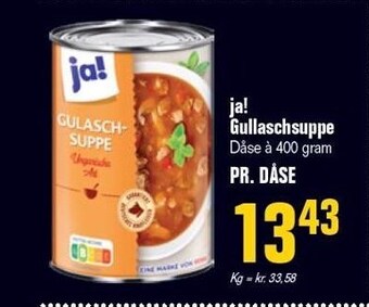Otto Duborg Ja! gullaschsuppe tilbud