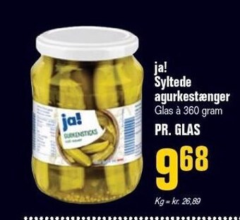Ja! syltede agurkestænger