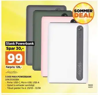 Power 5 000 MAH POWERBANK DPA55000BK tilbud