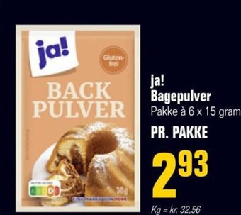 Otto Duborg ja! Bagepulver Pakke à 6 x 15 gram PR. PAKKE tilbud