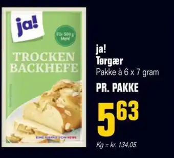 ja! Tørgær Pakke à 6 x 7 gram PR. PAKKE