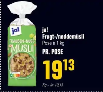 Otto Duborg ja! Frugt-/nøddemüsli Pose à 1 kg tilbud