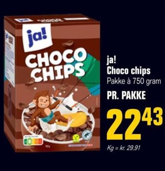 Otto Duborg ja! Choco chips Pakke à 750 gram tilbud