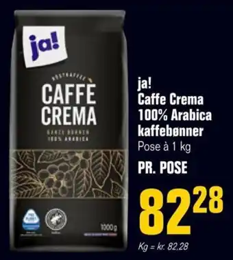 Otto Duborg ja! Caffe Crema 100% Arabica kaffebønner Pose à 1 kg PR. POSE tilbud