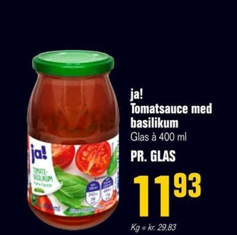 Otto Duborg ja! Tomatsauce med basilikum Glas à 400 ml tilbud