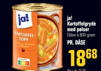 Otto Duborg ja! Kartoffelgryde med pølser Dåse à 800 gram tilbud