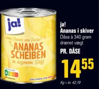 Otto Duborg ja! Ananas i skiver Dåse à 340 gram drænet vægt tilbud