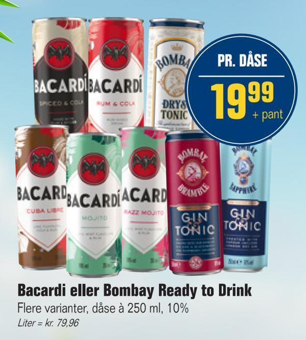 Bacardi eller bombay ready to drink tilbud hos Otto