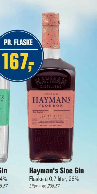 Otto Duborg Hayman's sloe gin tilbud