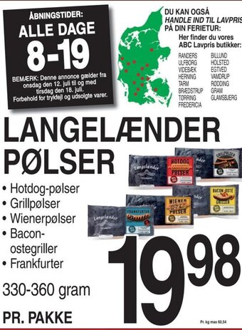 ABC Lavpris LANGELÆNDER PØLSER tilbud