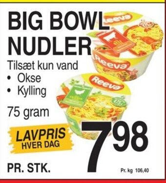 ABC Lavpris BIG BOWL NUDLER tilbud