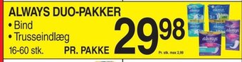ABC Lavpris ALWAYS DUO-PAKKER tilbud