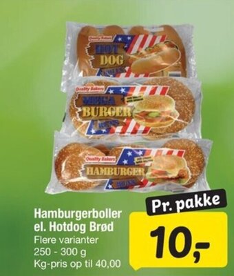 Fakta Tyskland Hamburgerboller el. Hotdog Brød tilbud