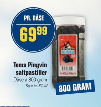 Otto Duborg Toms Pingvin saltpastiller tilbud