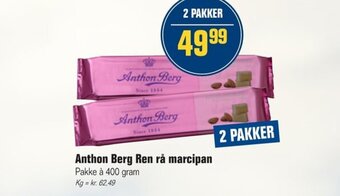 Otto Duborg Anthon Berg Ren rå marcipan tilbud