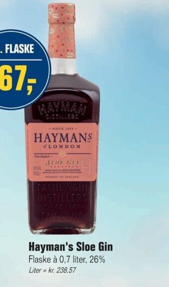 Otto Duborg Hayman's Sloe Gin tilbud