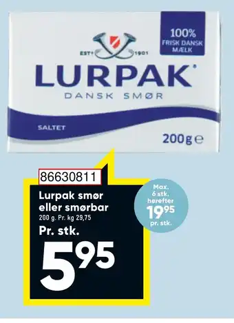 Bilka Lurpak Smør eller Smørbar 200g tilbud