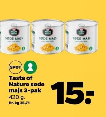 Netto Taste of Nature søde majs 3-pak tilbud